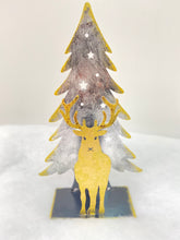 Load image into Gallery viewer, Handmade Christmas tree and reindeer t-light holder
