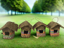 Load image into Gallery viewer, Handmade house weave rattan birdhouse with roof measuring 17x17x21cm - Marissa&#39;s Garden &amp; Gift
