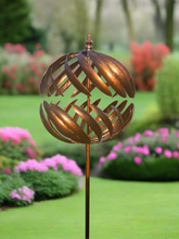 Load image into Gallery viewer, Kenwood Burnished Gold Garden Wind Sculpture Spinner - Marissa&#39;s Garden &amp; Gift
