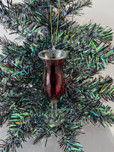 Load image into Gallery viewer, Glass red wine glass bauble tree hanging decoration/Christmas/seasonal/ glass hanging item
