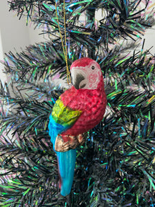 Christmas parrot bauble tree hanging decoration/christmas/seasonal/ glass hanging item