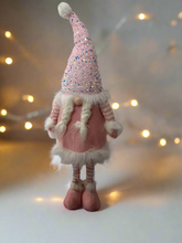 Load image into Gallery viewer, Handmade extending legs pink sequined gonk 77cm
