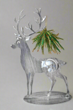 Load image into Gallery viewer, Handmade gold and silver metal powder coated reindeers on stand table decoration measuring 41cm- quantity:2
