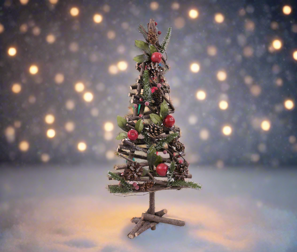 Marissa's Garden & Gift Handmade Christmas tree ornament 16 x 16 x 40cm seasonal decoration/Christmas table decoration