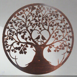 Handmade tree of life with heart and lovebirds bronze effect 60cm wall art suitable for indoors/outdoors anniversary/birthday gift - Marissa's Garden & Gift