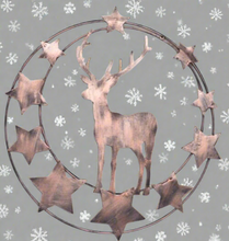 Load image into Gallery viewer, Handmade reindeer bronze wall art for indoors/outdoors 30 x 1 x 32cm
