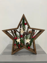 Indlæs billede til gallerivisning Handmade Christmas table wooden star deco 35 x 35 x 5cm decor/christmas/seasonal/shelf seasonal decorations
