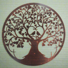 Load image into Gallery viewer, Handmade tree of life with heart and lovebirds bronze effect 60cm wall art suitable for indoors/outdoors anniversary/birthday gift - Marissa&#39;s Garden &amp; Gift
