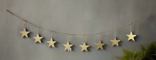 Load image into Gallery viewer, Handmade powder coated hanging gold heart garland measuring 150 x 20 x 1cm
