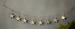 Handmade powder coated hanging gold heart garland measuring 150 x 20 x 1cm