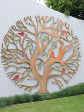 Load image into Gallery viewer, Tree of life bronze with peeling colourful effect wall art for outdoors and indoors 60cm
