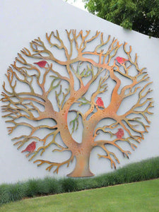 Tree of life bronze with peeling colourful effect wall art for outdoors and indoors 60cm