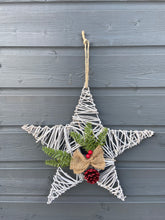 Load image into Gallery viewer, Handmade hanging star wreath 37 x 37 x 8cm seasonal
