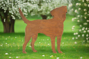 Small Rustic Metal Exterior Rusty Border Terrier Dog Garden Stake Yard Art Kennel Run Flower Bed Sculpture Gift Present measuring 30 x 0.4 x 42cm - Marissa's Garden & Gift