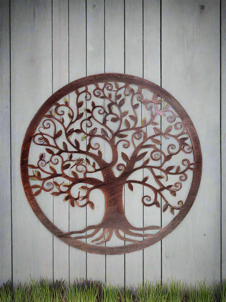 Handmade bronze tree of life wall art with roots indoors/outdoors 40cm