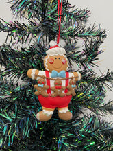 Load image into Gallery viewer, Resin Christmas gingerbread man Christmas bauble tree hanging decoration/christmas/seasonal/ resin hanging item
