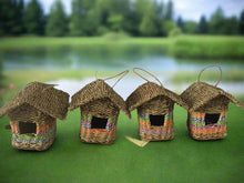 Load image into Gallery viewer, Handmade house weave rattan birdhouse with roof measuring 17x17x21cm - Marissa&#39;s Garden &amp; Gift
