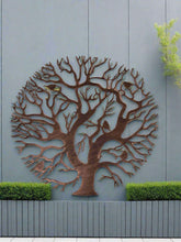 Laden Sie das Bild in den Galerie-Viewer, Tree of life bronze with a black touch wall art for outdoors and indoors 60cm
