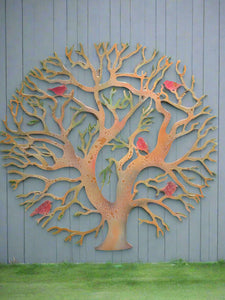 Tree of life bronze with peeling colourful effect wall art for outdoors and indoors 60cm - Marissa's Garden & Gift