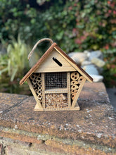 Load image into Gallery viewer, Handmade wooden house shaped medium insect house 26 x 8 x 24cm
