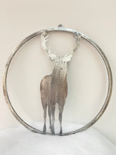 Load image into Gallery viewer, Handmade reindeer silver wall art for indoors/outdoors 30 x 1 x 32cm
