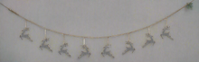 Load image into Gallery viewer, Handmade powder coated hanging silver reindeer garland measuring 150 x 22x 1cm
