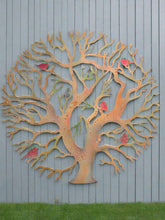 Load image into Gallery viewer, Tree of life bronze with peeling colourful effect wall art for outdoors and indoors 60cm
