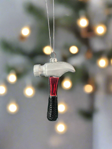 Glass Christmas tool hammer Christmas bauble tree hanging decoration/christmas/seasonal/ glass hanging item