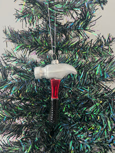 Glass Christmas tool hammer Christmas bauble tree hanging decoration/christmas/seasonal/ glass hanging item