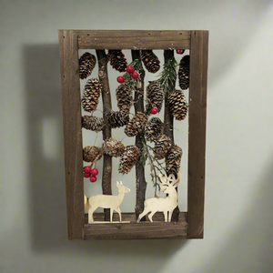 Handmade Christmas wooden scene table decor/christmas/seasonal/shelf seasonal decorations