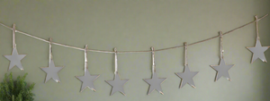 Handmade powder coated hanging silver heart garland measuring 150 x 20 x 1cm - Marissa's Garden & Gift