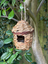 Indlæs billede til gallerivisning Handmade hut weave rattan birdhouse 14 x 14 x 17cm - Marissa&#39;s Garden &amp; Gift
