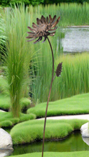 Charger l&#39;image dans la galerie, Handmade rusty garden/outdoor metal Amaranthus flower 120cm garden sculpture
