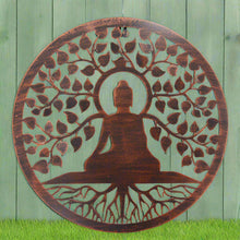 Charger l&#39;image dans la galerie, Handmade bronze 40cm budha tree of life with roots wall art suitable for indoors/outdoors anniversary/birthday gift - Marissa&#39;s Garden &amp; Gift
