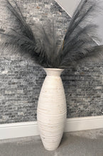 Indlæs billede til gallerivisning White handmade with natural colourings bamboo vase 60cm tall floor or table vase
