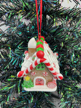 Load image into Gallery viewer, Resin Christmas gingerbread house Christmas bauble tree hanging decoration/christmas/seasonal/ resin hanging item
