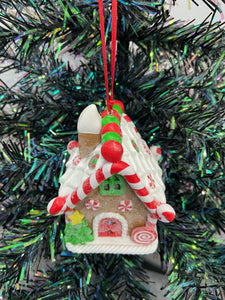 Resin Christmas gingerbread house Christmas bauble tree hanging decoration/christmas/seasonal/ resin hanging item