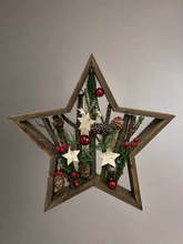 Afbeelding in Gallery-weergave laden, Handmade Christmas table wooden star deco 35 x 35 x 5cm decor/christmas/seasonal/shelf seasonal decorations
