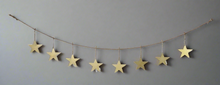 Load image into Gallery viewer, Handmade powder coated hanging gold heart garland measuring 150 x 20 x 1cm
