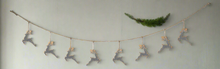 Load image into Gallery viewer, Handmade powder coated hanging silver reindeer garland measuring 150 x 22x 1cm
