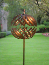 Load image into Gallery viewer, Kenwood Burnished Gold Garden Wind Sculpture Spinner - Marissa&#39;s Garden &amp; Gift
