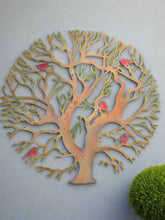 Load image into Gallery viewer, Tree of life bronze with peeling colourful effect wall art for outdoors and indoors 60cm
