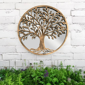 Tree of life bronze resin touch Outdoor/Indoor mirror/ mirrored wall art - Marissa's Garden & Gift