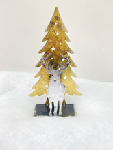 Load image into Gallery viewer, Handmade Christmas tree and reindeer t-light holder
