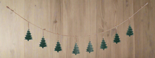 Load image into Gallery viewer, Handmade powder coated hanging green Christmas tree garland measuring 150 x 22x 1cm
