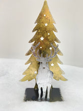 Load image into Gallery viewer, Handmade Christmas tree and reindeer t-light holder
