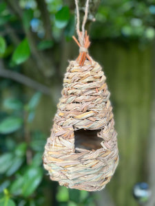 Handmade teardrop  weave rattan birdhouse 26x11x11cm - Marissa's Garden & Gift