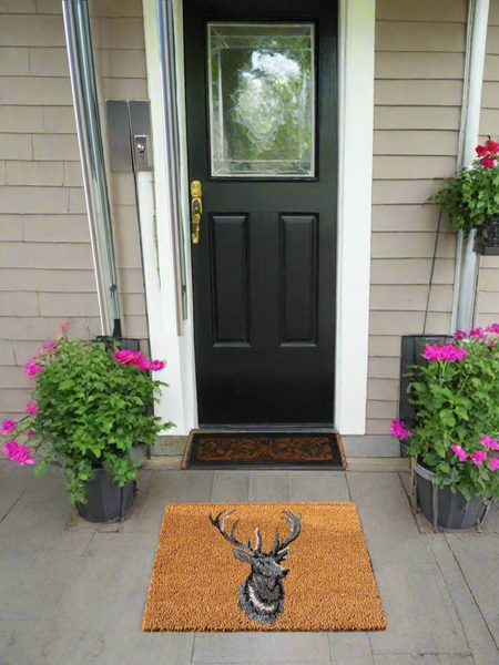 Stag Head Indoor & Outdoor Coir Doormat 60x 40 x 2cm