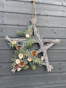 Handmade hanging star wreath 50 x 50 x 7cm