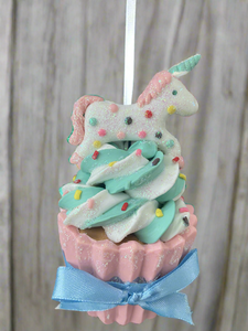 Resin unicorn cupcake Christmas bauble tree hanging decoration/christmas/seasonal/ resin hanging item